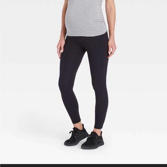 Isabel Maternity Over Belly Active Maternity Leggings Black Size Med - Picture 2 of 10